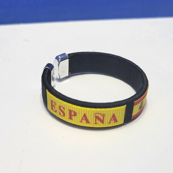 Vintage Espana Spain Flag Cuff Bracelets Pair - Picture 3 of 7